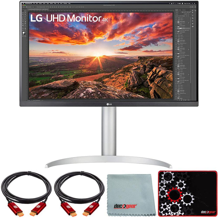 LG 27" UHD 3840 x 2160 IPS Monitor with VESA DisplayHDR 400 + Mouse Pad Bundle