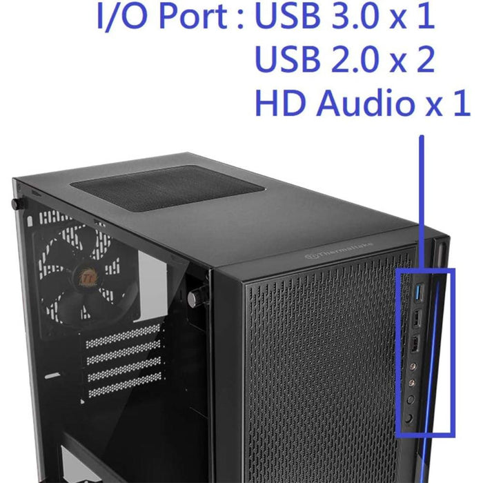 Thermaltake Versa H18 TG M-ATX Micro Computer Case in Black - CA-1J4-00S1WN-01