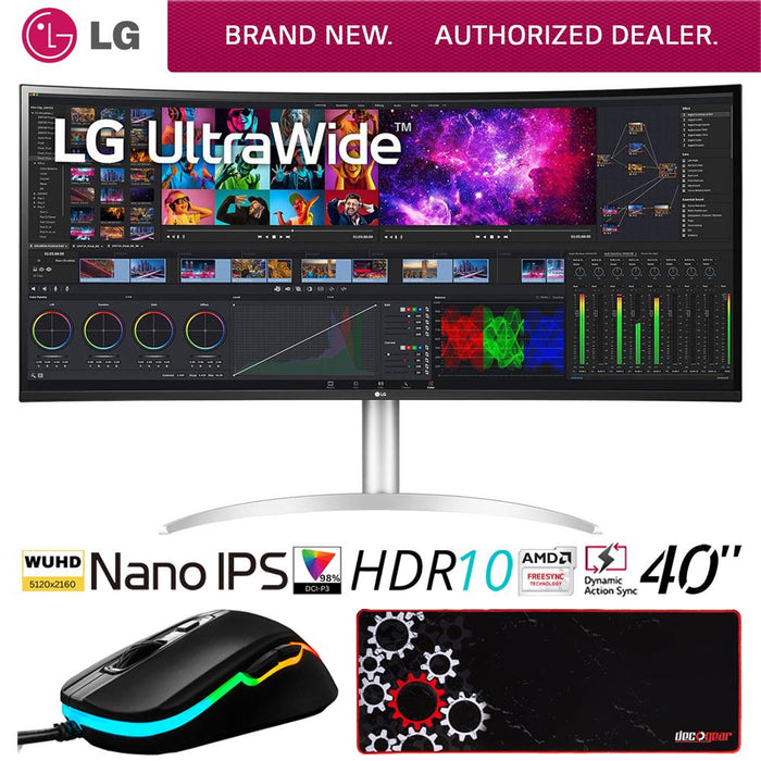 LG 40" Curved UltraWide 5K2K Nano IPS Monitor w/ Thunderbolt 4 +Gaming Mouse Bundle