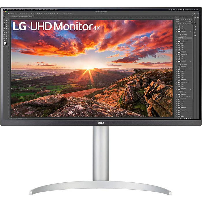 LG 27UP650-W 27" UHD IPS Monitor w/ VESA DisplayHDR 400 + Gaming Mouse Bundle