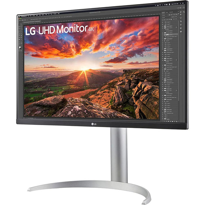 LG 27UP650-W 27" UHD IPS Monitor w/ VESA DisplayHDR 400 + Gaming Mouse Bundle