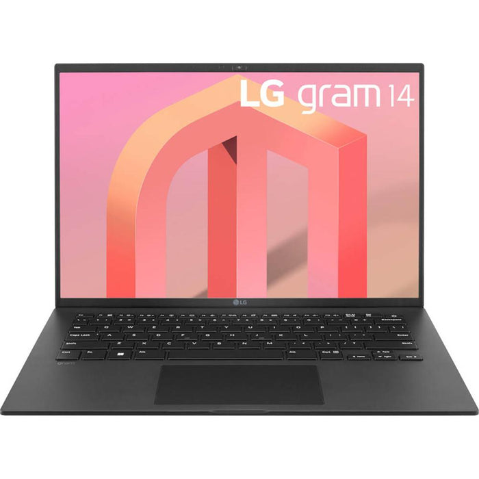 LG gram 14Z90Q 14" Lightweight Laptop, Intel i5-1240P, 16GB RAM/512GB SSD, Black