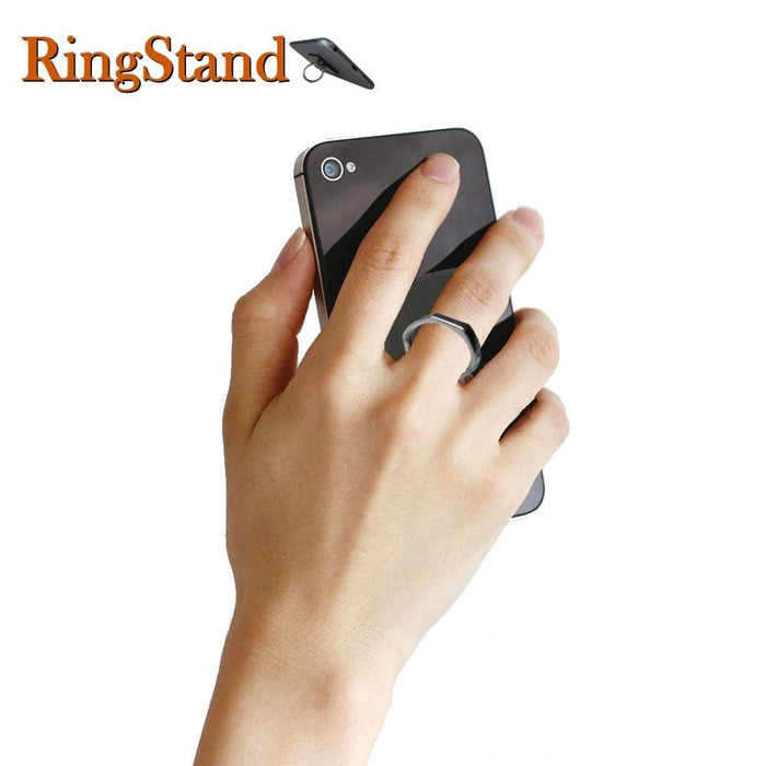 RingStand Universal Smart Holder & Stand for Any Phone or Tablet in Mirror Metal