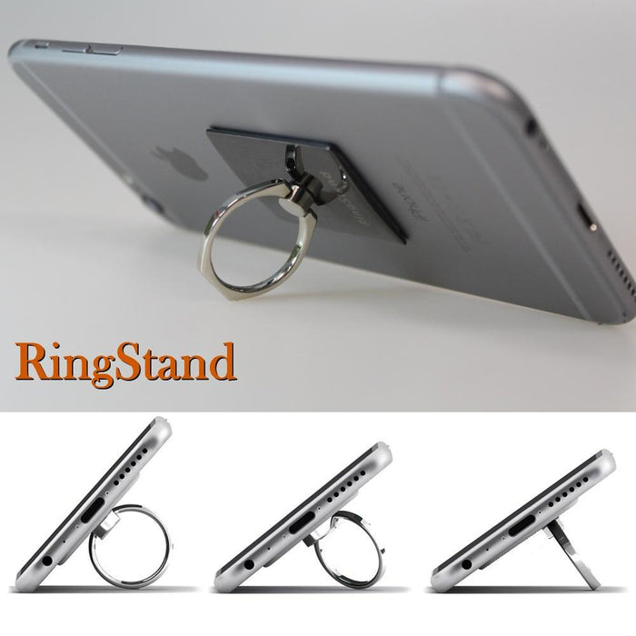 RingStand Universal Smart Holder & Stand for Any Phone or Tablet in Titanium Metal