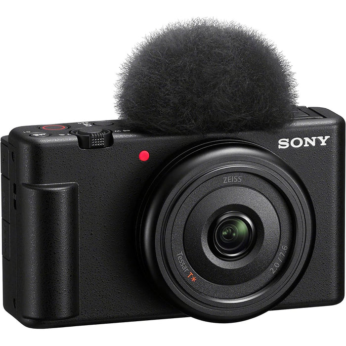Sony ZV-1F Vlog 4K Camera + ACCVC1 Vlogger Tripod Kit Content Creator Bundle - Black