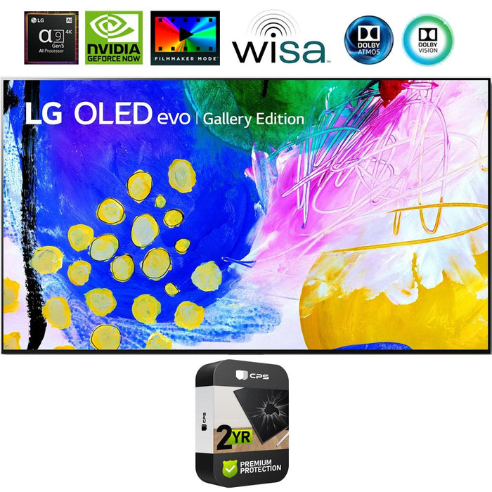 LG OLED77G2PUA 77" HDR 4K Smart OLED TV (2022) (Renewed) + 2 Year Protection Pack
