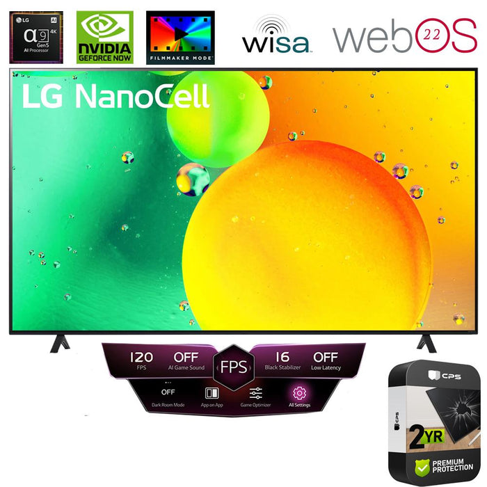 LG 43" HDR 4K UHD Smart NanoCell LED TV (2022) (Renewed) + 2 Year Protection Pack