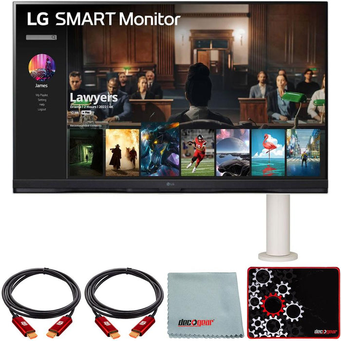 LG 32" 4K UHD Smart Monitor with webOS and Ergo Stand with Mouse Pad Bundle