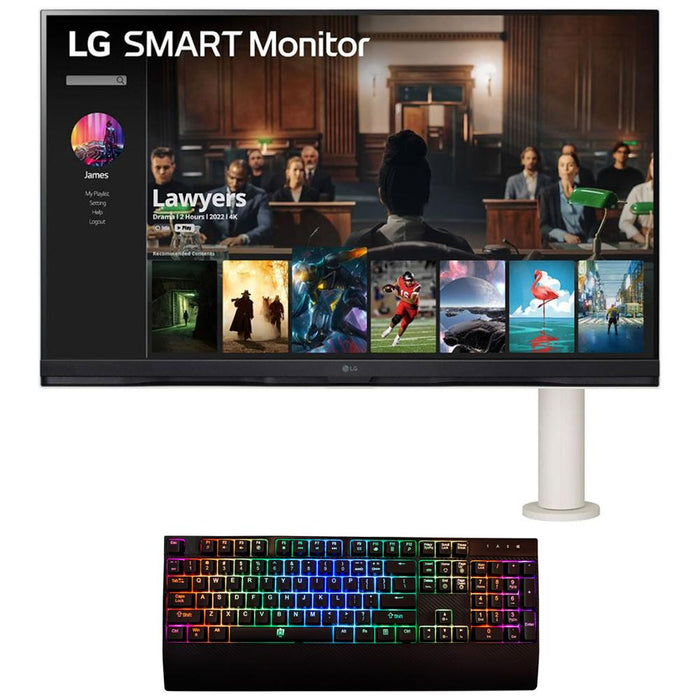 LG 32" 4K UHD Smart Monitor w/ webOS and Ergo Stand + Deco Gear Gaming Keyboard