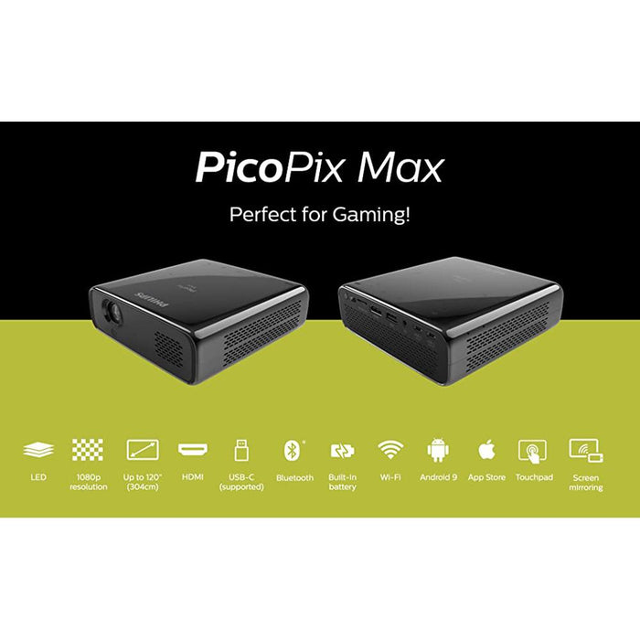 Philips PicoPix Max E-Shift Full HD Portable Smart DLP Pico Projector - Open Box