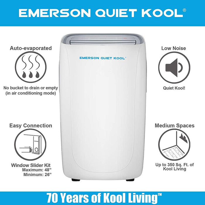 Emerson Quiet 14000 BTU 115V Air Conditioner with Dehumidifier Function, EAPC14RD1 - Open Box