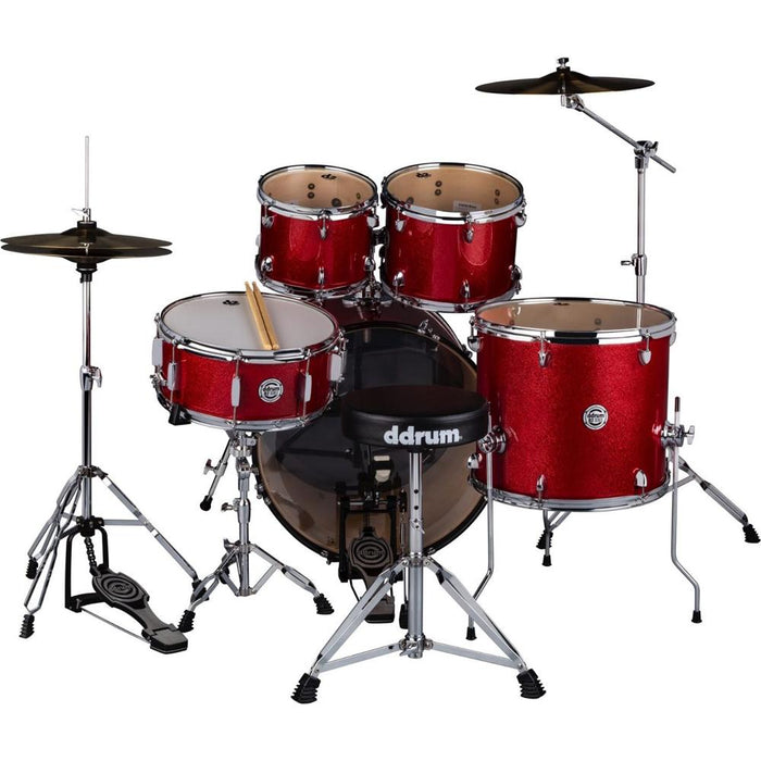 DDRUM D2 5-piece Complete Drum Kit with Throne, Red Sparkle - D2 522 RSP - Open Box