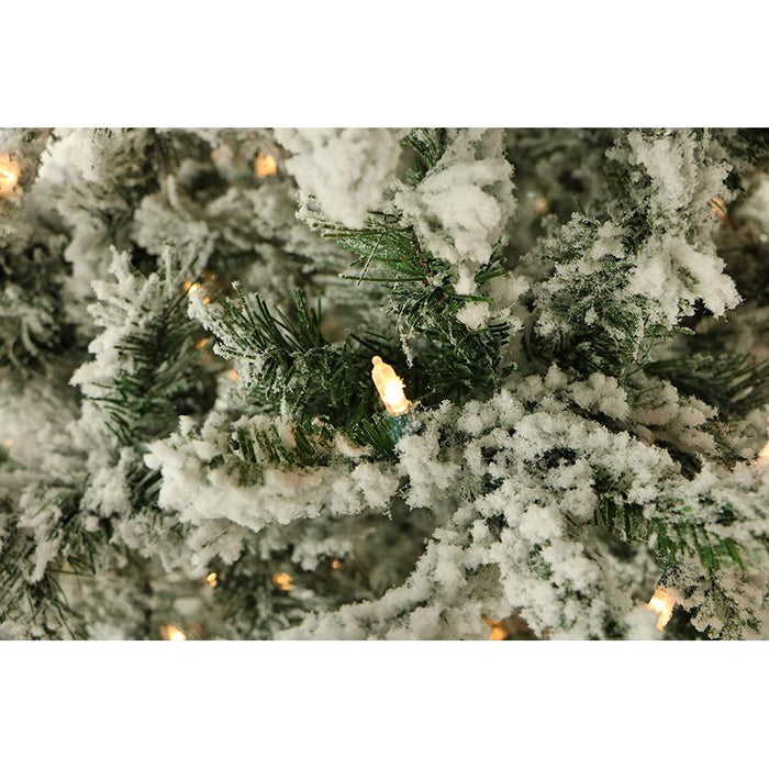Fraser Hill Farm 7.5 Ft. Flocked Mountain Pine with Smart String Lighting, FFMP075-3SN - Open Box