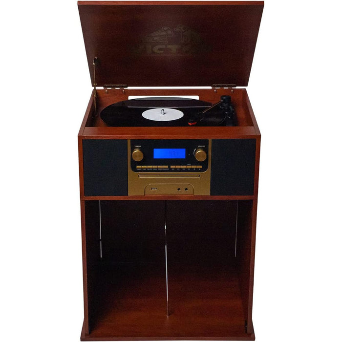 Victor Boyleston 7-in-1 3-Speed Turntable with Bluetooth, Mahogany (VWRP-4500-MH)