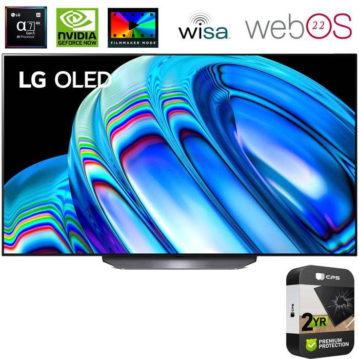 LG OLED77B2PUA 77" HDR 4K Smart OLED TV (2022) (Renewed) + 2 Year Protection Pack