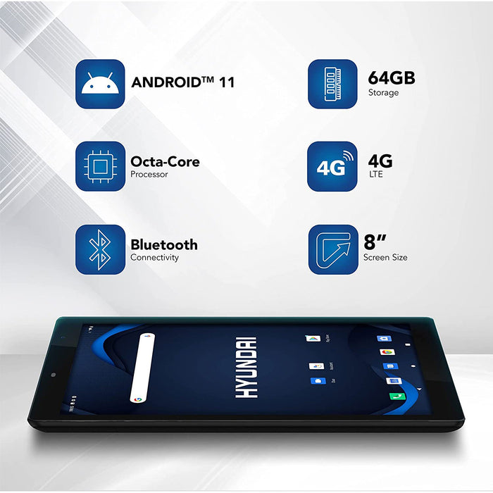 Hyundai HYtab Pro 8LA1 8" LTE Tablet, FHD IPS, 4GB/64GB (HT8LA1RBKNA01)