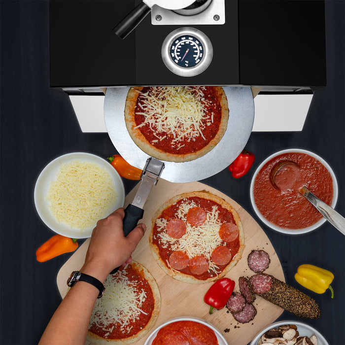 Deco Chef 2-in-1 Propane Gas Pizza Oven & Grill, Portable, with Pizza Stone & Peel, Black