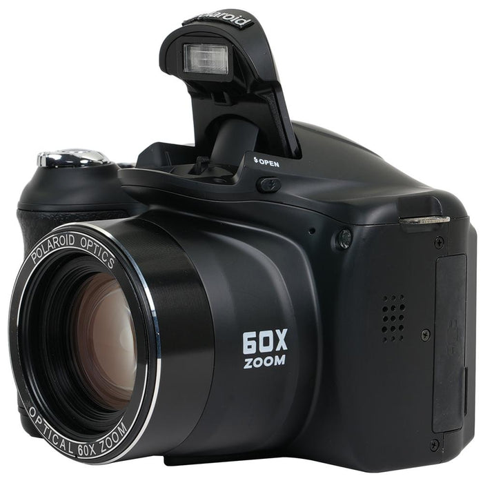 Polaroid iE6035 18MP 60x Optical Zoom Digital Camera, Black w/ 32GB Memory Card Kit