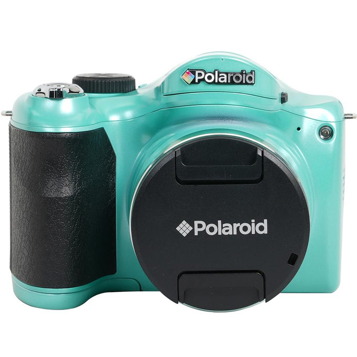 Polaroid iE6035 18MP 60x Optical Zoom Digital Camera, Teal w/ 32GB Memory Card Kit