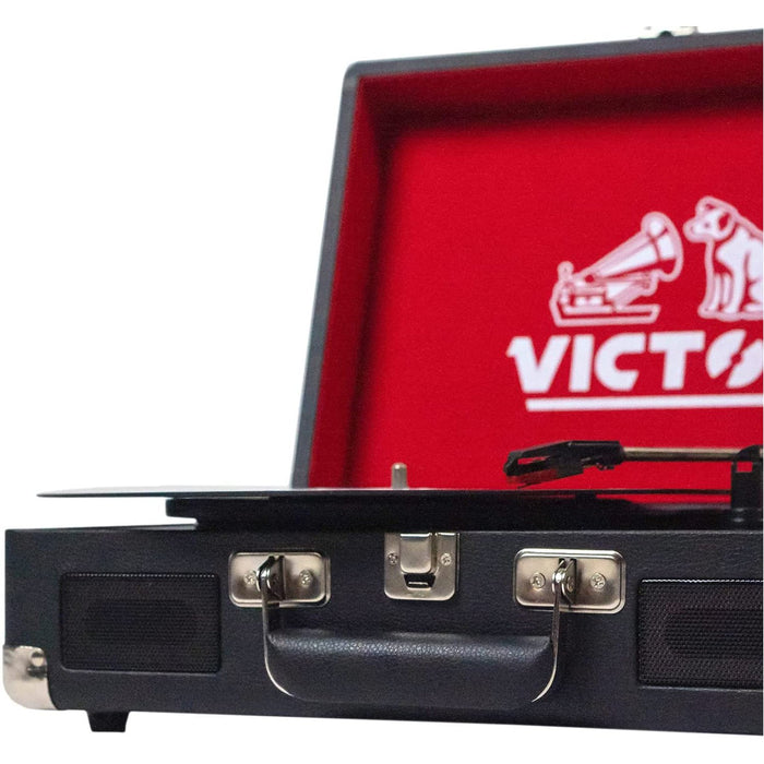 Victor Metro Dual Bluetooth Suitcase Turntable, Black