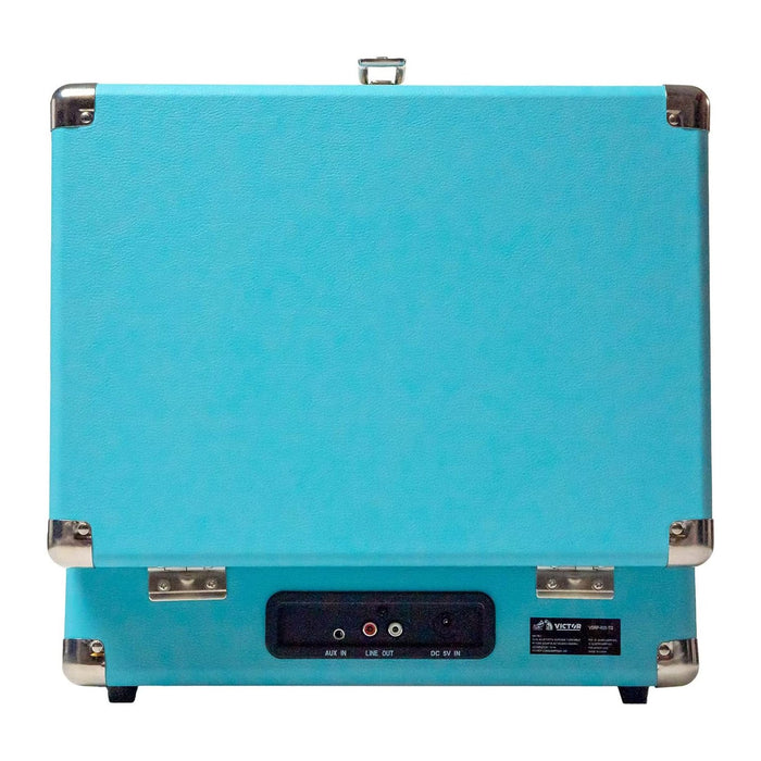 Victor Metro Dual Bluetooth Suitcase Turntable, Turquoise