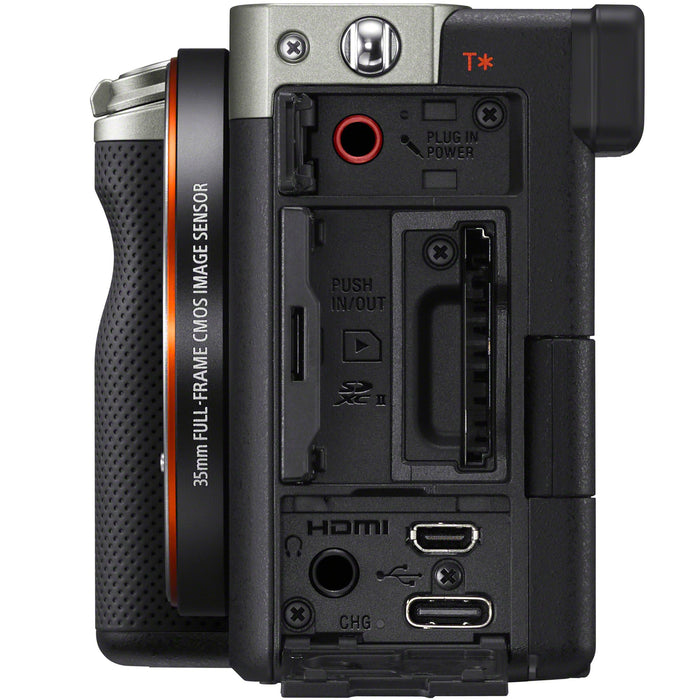 Sony a7C Mirrorless Full Frame Camera Body Kit Silver + Sigma 50mm F1.4 Lens Bundle