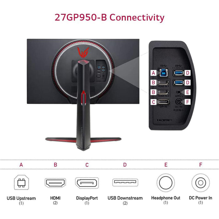 LG 27GP950-B 27" UltraGear Gaming Monitor 4K UHD Nano IPS 1ms 144Hz G-Sync Open Box