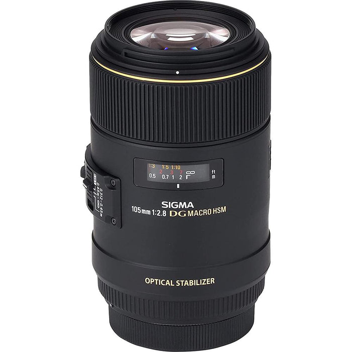 Sigma 105mm F2.8 EX DG OS HSM Macro Lens for Canon EOS DSLR (258-101) - Open Box