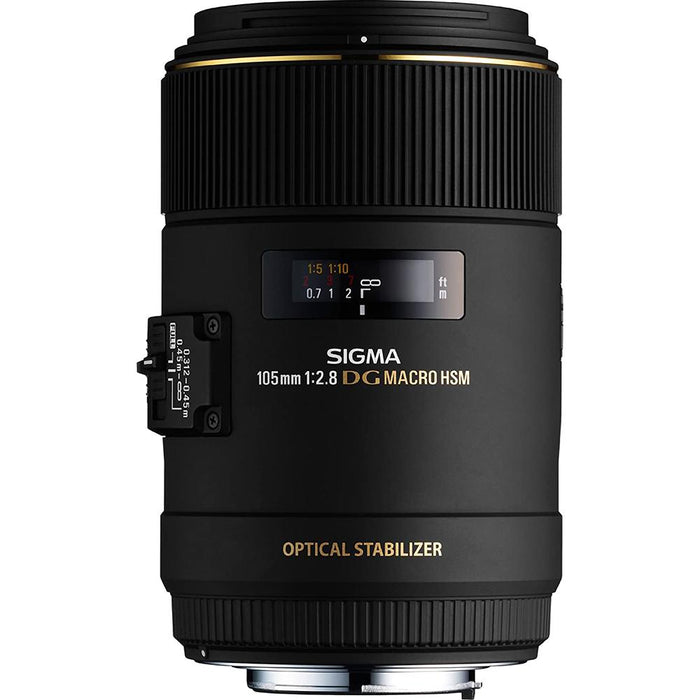 Sigma 105mm F2.8 EX DG OS HSM Macro Lens for Canon EOS DSLR (258-101) - Open Box