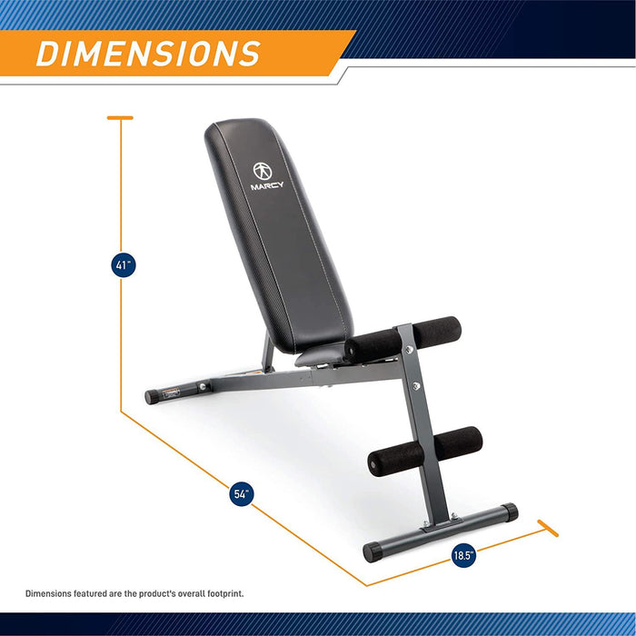 Marcy Utility Bench for Upright, Incline, Decline, and Flat Exercise SB-261W