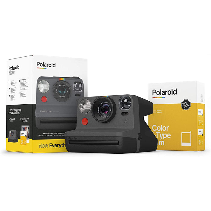 Polaroid Originals Now Instant Camera (Black) and Everything Box with Color-Film