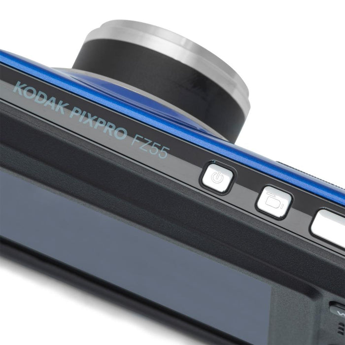 Kodak PIXPRO FZ55 Digital Camera Blue with Lexar 64GB Memory Card