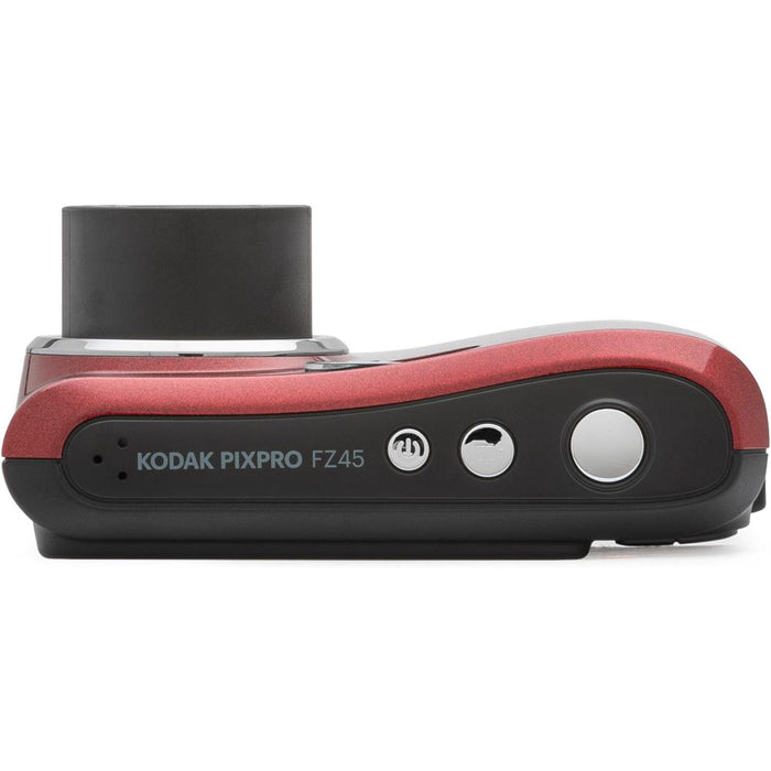 Kodak PIXPRO FZ45 16MP Digital Camera Red with Lexar 64GB Memory Card