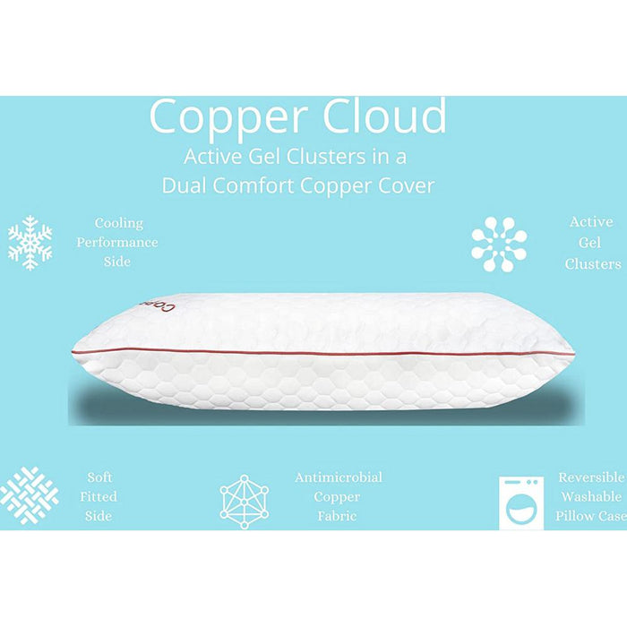 I Love Pillow Copper Cloud Cooling Active Gel Memory Foam Queen Size Pillow (S13-CU)