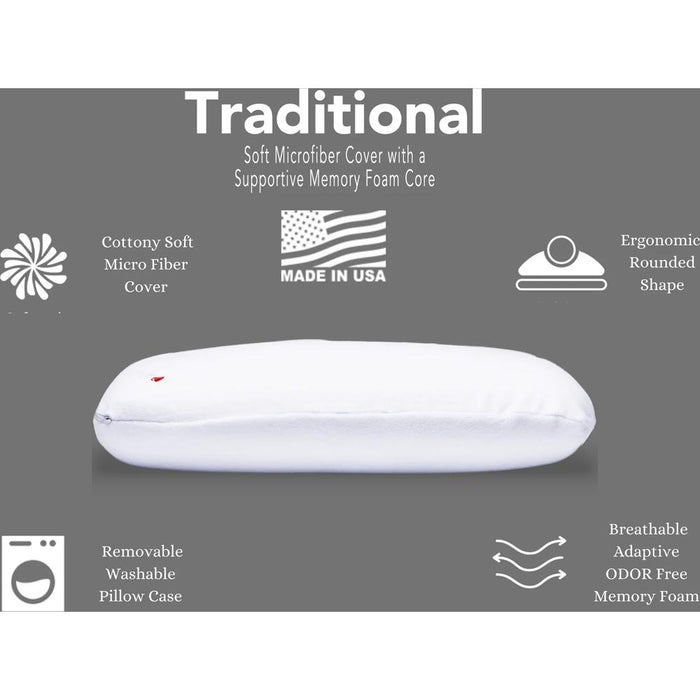 I Love Pillow Traditional Low Profile King Sized Pillow (T23-SL)