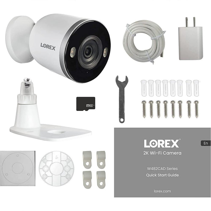 Lorex Smart Indoor/Outdoor 2K Wi-Fi Camera with Night Vision + 64GB Memory Card