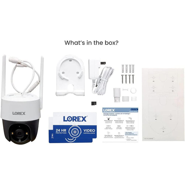 Lorex 2K Pan-Tilt Outdoor Wi-Fi Security Camera w/ Color Night Vision+64GB Card