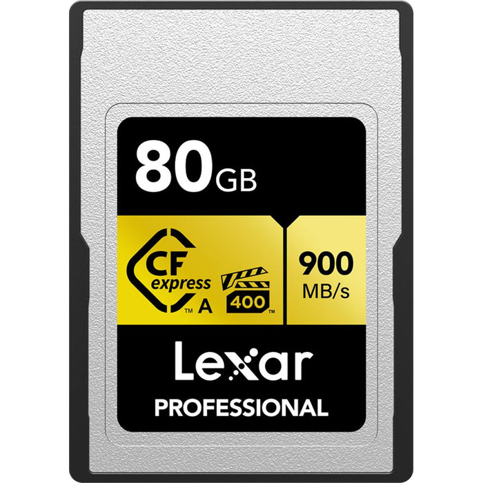 Lexar 80GB CFexpress Type A Pro Gold R900/W800 Memory Card + 64GB Memory Card