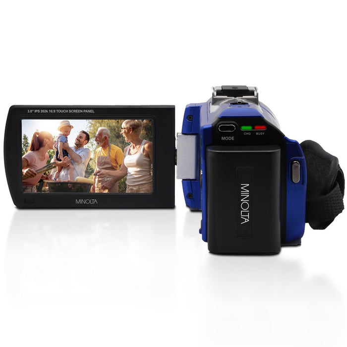 Minolta MN2K50NV 2.7K Quad HD / 48 MP IR Night Vision Camcorder (Blue)