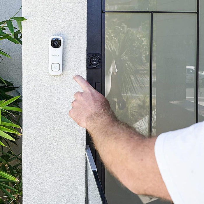 Lorex B451AJD-E 2K Wired Video Doorbell, White w/ Security Camera Bundle