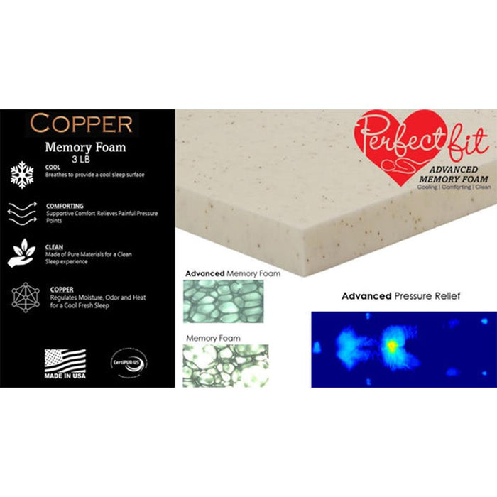 I Love Pillow Out Cold Copper Perfect Fit Memory Foam Full Mattress (MAT-F10 1DS)