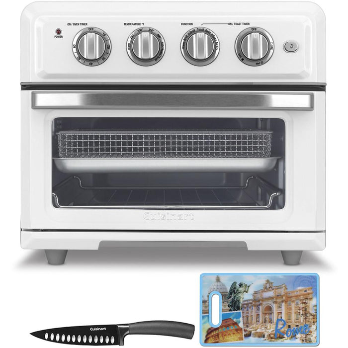 Cuisinart Convection Toaster Oven Air Fryer with Light White + Knife & Board