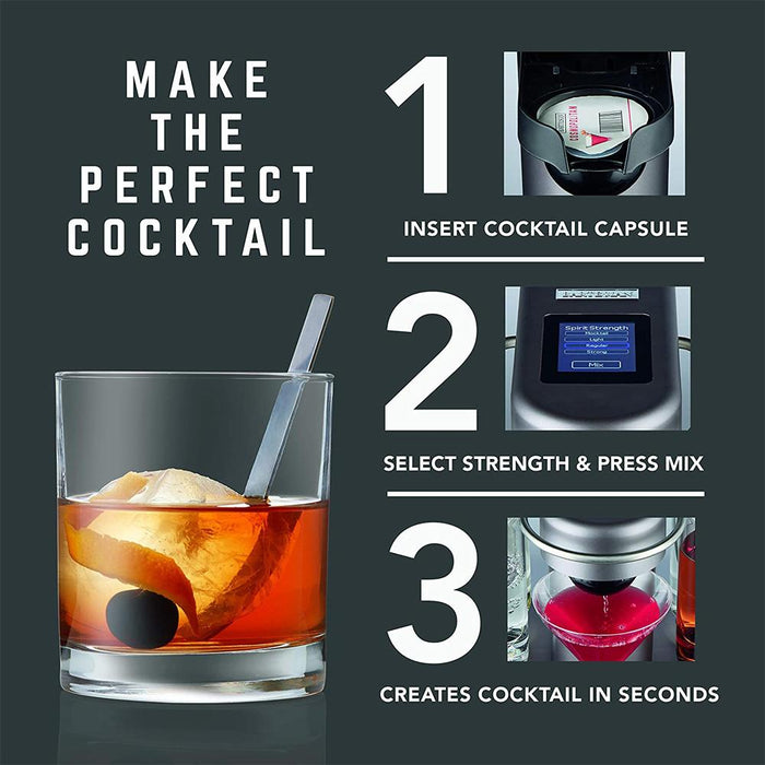 Bartesian Premium Home Bar Cocktail Machine (Refurb.) w/Variety Pack + Ice Cubes
