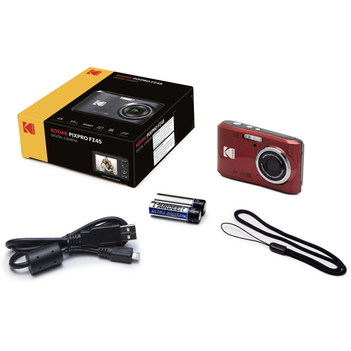 Kodak PIXPRO FZ45 16MP Digital Camera Black +Lexar 32GB Memory Card +Camera Case