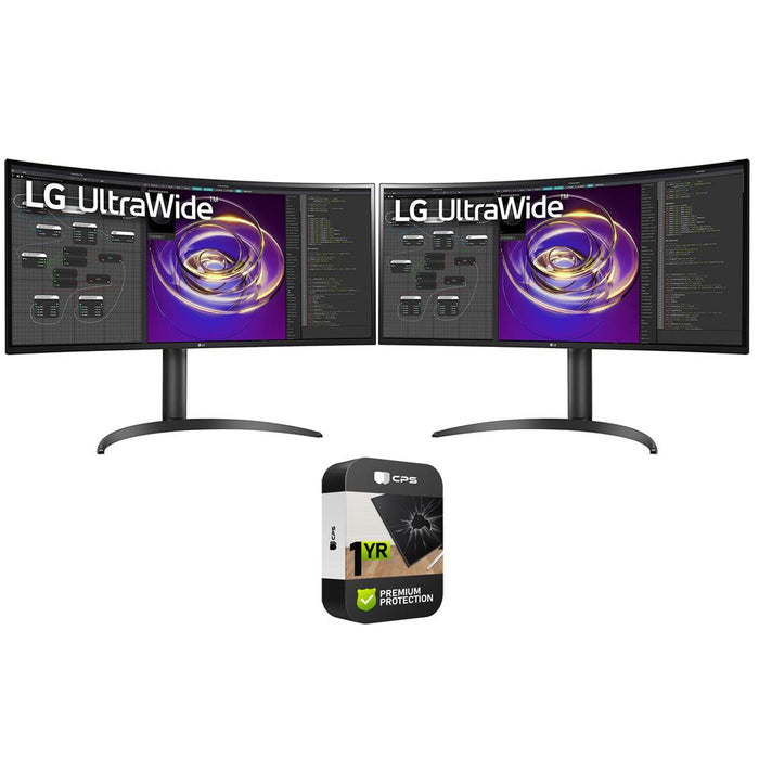LG 34" Curved 21:9 UltraWide QHD IPS Display PC Monitor 2 Pack + 1 Year Warranty