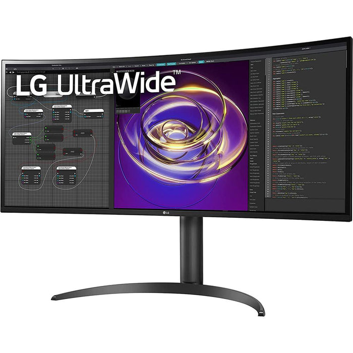 LG 34" Curved 21:9 UltraWide QHD IPS Display PC Monitor with Cleaning Bundle