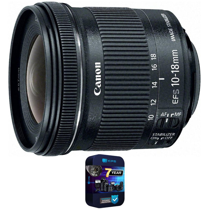 Canon EF-S 10-18mm F4.5-5.6 IS STM Lens with 7 Year Extended Warranty