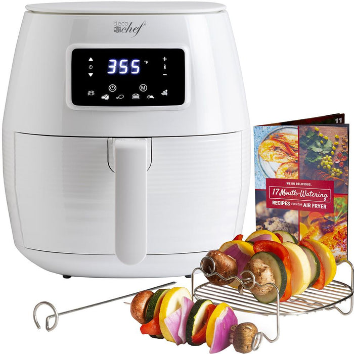Deco Chef Digital 5.8QT Electric Air Fryer - Healthier & Faster Cooking - White - Open Box