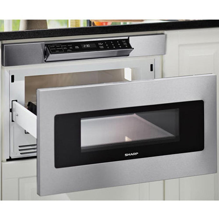 Sharp 30" 1.2 cu. ft. 950W Sharp Steel Microwave Drawer Oven + 3 Year Warranty