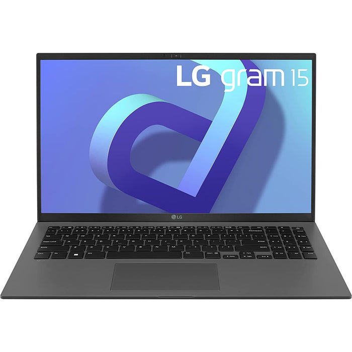 LG gram 15Z90Q 15" Lightweight Laptop, Intel i7-1260P, 16GB RAM/512GB SSD, Gray